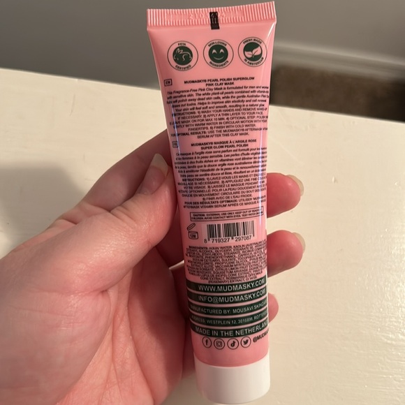 Mudmasky Pearl Polish Superglow Pink Clay Mask - Picture 3 of 5